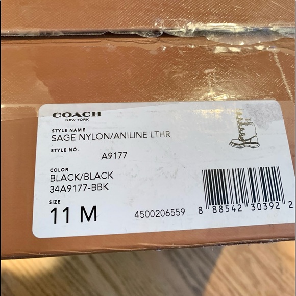 Coach Excellent Condition Black Leather/Nylon Boots - Picture 8 of 10